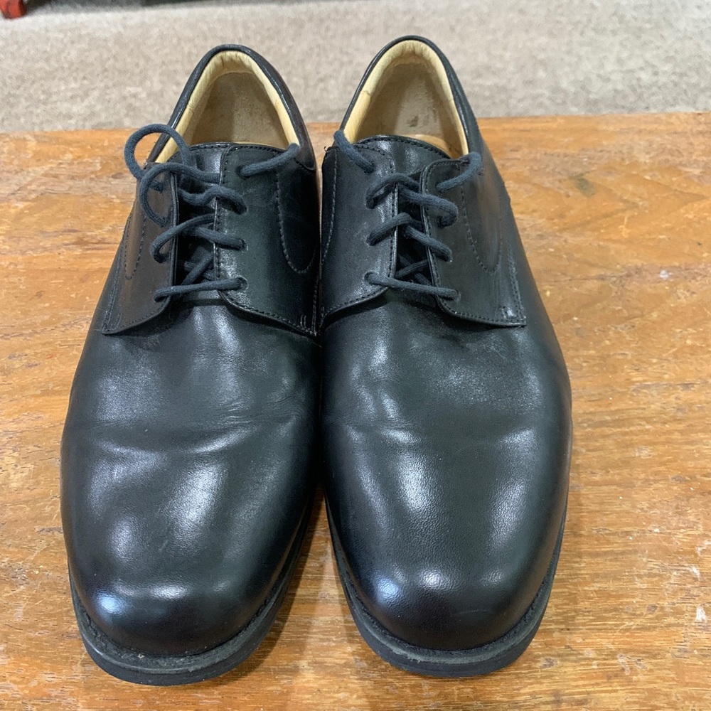 Johnston And Murphy Mens Oxfords Lace Up Black Dress Shoes Size 9.5W.